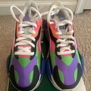 Puma purple and green chunky sneaker